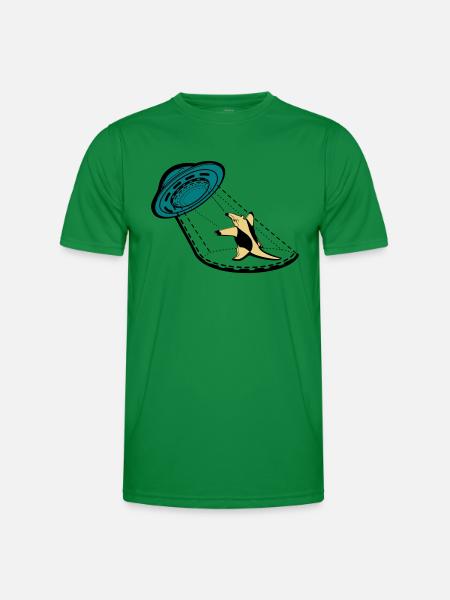 Tamandua Little anteater against UFO - Men's Functional T-Shirt - kelly green