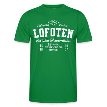 Lofoten Nordic Abenteuer - Männer Funktions-T-Shirt - Kelly Green - Vorne - AI Model Male 178 dark (178cm)