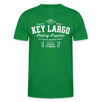 Key Largo Sailing supplies South Florida - Men's Functional T-Shirt - kelly green - Front - AI Model Male 178 dark (178cm)