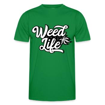 Cannabis Marijuana Weed Fumer - T-shirt sport Homme - vert - Devant - AI Model Male 178 dark (178cm)