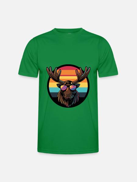Elch Comic Cool Sommer - Männer Funktions-T-Shirt - Kelly Green