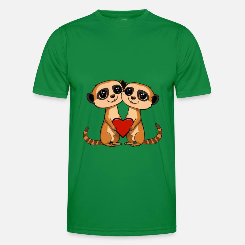 Erdmännchen Paar Valentinstag Männer Funktions-T-Shirt