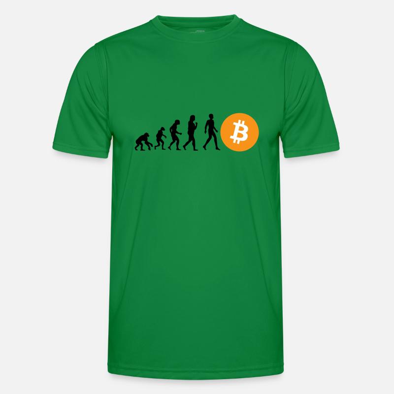 Crypto Evolution of BTC Bitcoin - Men's Functional T-Shirt - kelly green