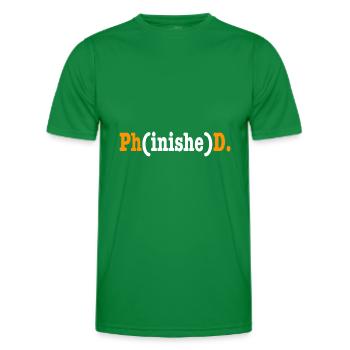 Phinished Phd Student Gift - Men's Functional T-Shirt - kelly green - Front - AI Model Male 178 dark (178cm)