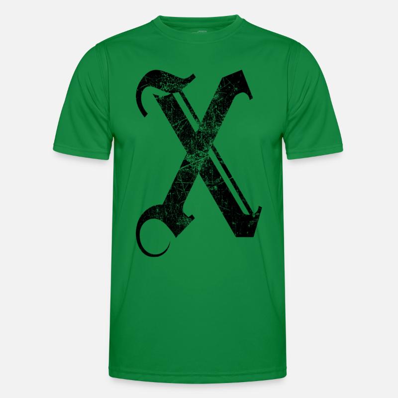 X GOTHIC Lettering Alphabet Initials - Men's Functional T-Shirt - kelly green