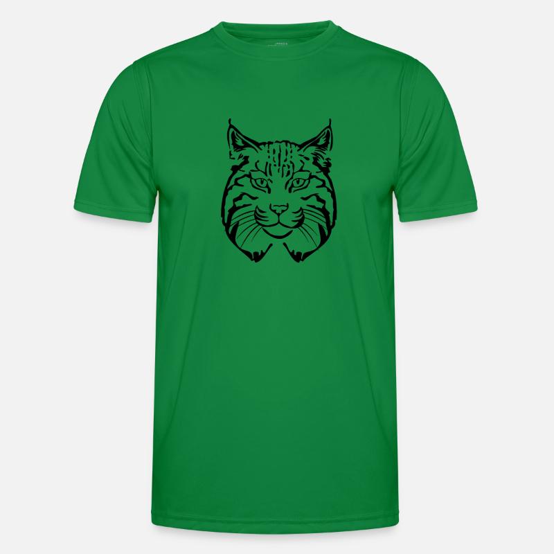 Luchs Kopf Männer Funktions-T-Shirt