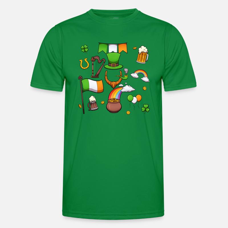 St. Patrick's Day Elemente Männer Funktions-T-Shirt