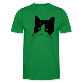 Katzengesicht - Männer Funktions-T-Shirt - Kelly Green - Vorne - AI Model Male 178 dark (178cm)