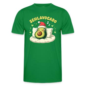 Schlavocado Offiziell Schlafanzug Weihnachten - Männer Funktions-T-Shirt - Kelly Green - Vorne - AI Model Male 178 dark (178cm)