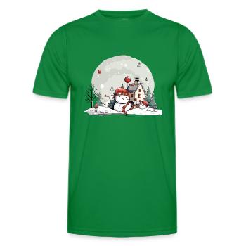 Paysage de Noël - T-shirt sport Homme - vert - Devant - AI Model Male 178 dark (178cm)