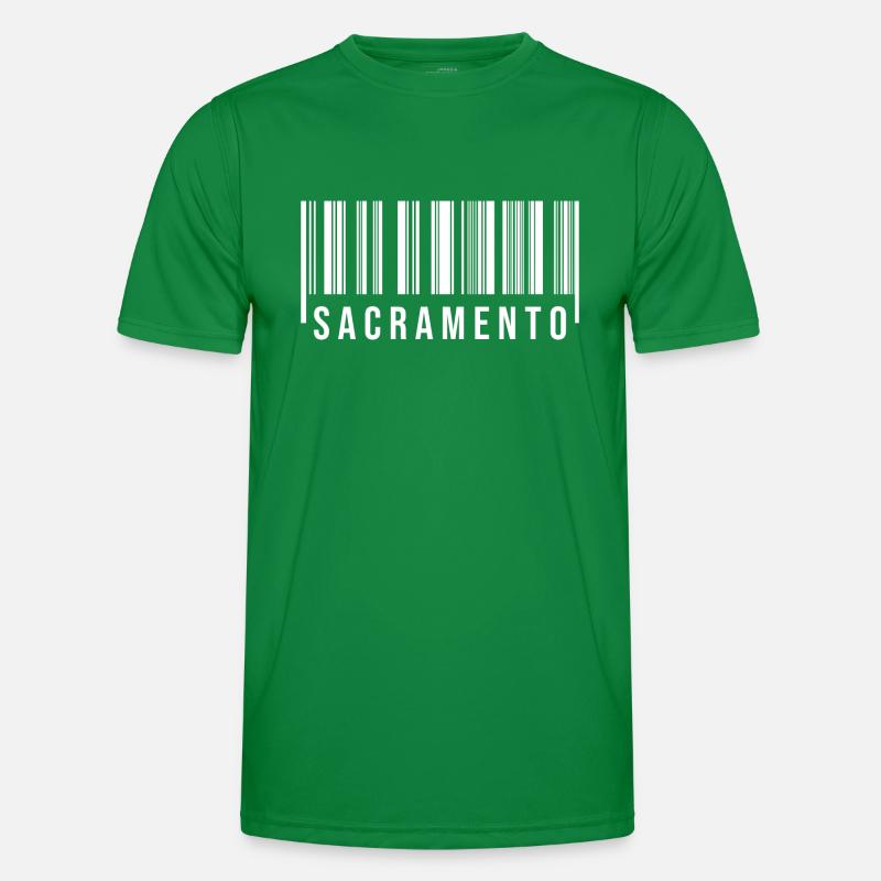 Sacramento Strichcode - Männer Funktions-T-Shirt - Kelly Green