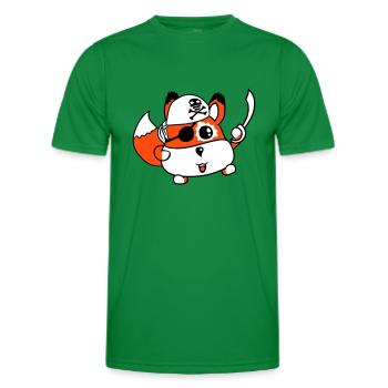Petit renard mignon pirate animal sabre oeil patch - T-shirt sport Homme - vert - Devant - AI Model Male 178 dark (178cm)