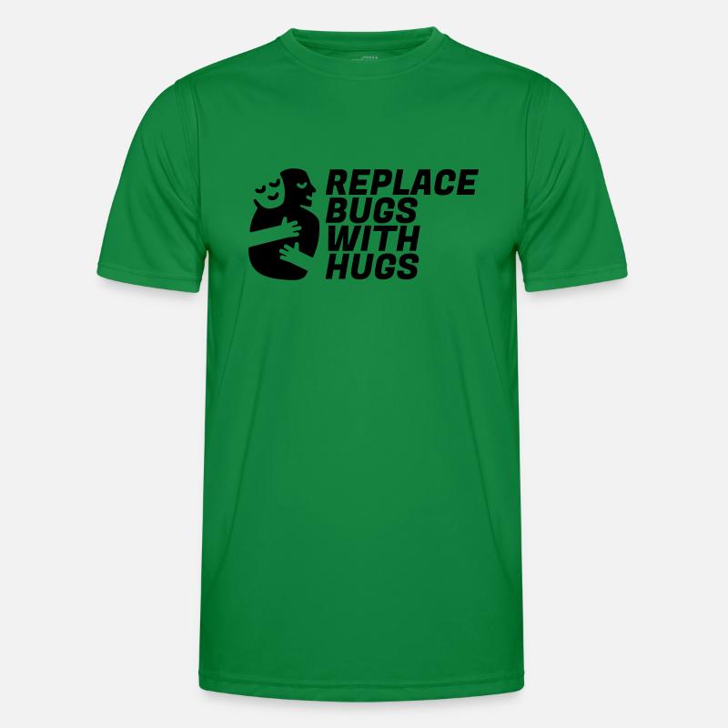 Replace Bugs With Hugs - Men's Functional T-Shirt - kelly green