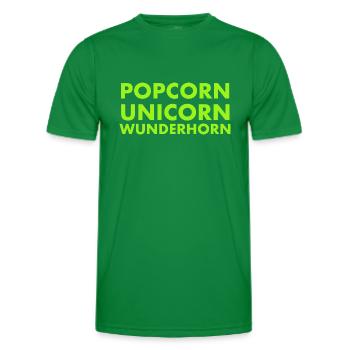 Popcorn Unicorn Wunderhorn - Männer Funktions-T-Shirt - Kelly Green - Vorne - AI Model Male 178 dark (178cm)
