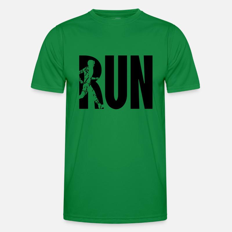 Run Training Logo - Men's Functional T-Shirt - kelly green