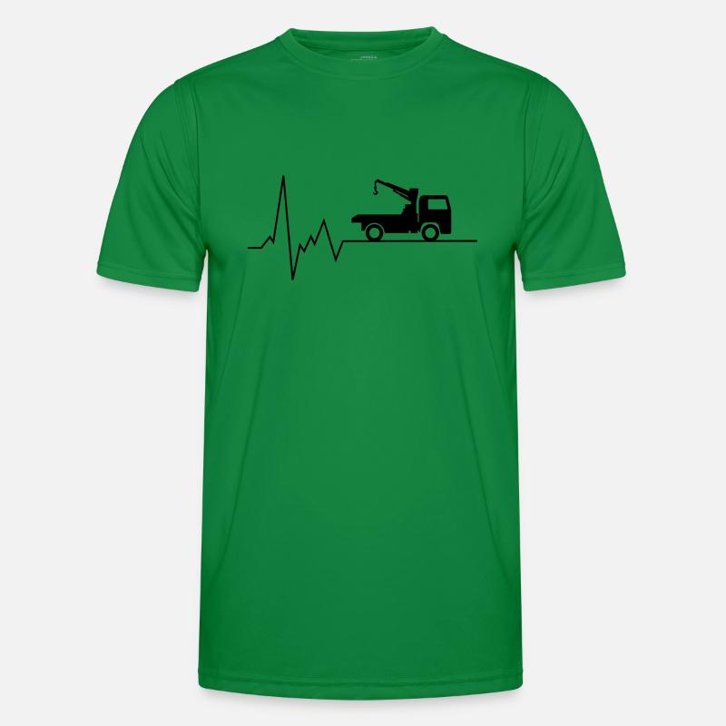 herzschlag abschleppwagen - Männer Funktions-T-Shirt - Kelly Green