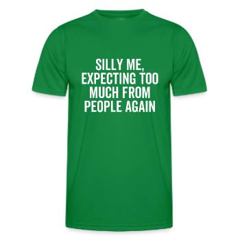 Idiot que j’attende trop des gens à nouveau - T-shirt sport Homme - vert - Devant - AI Model Male 178 dark (178cm)