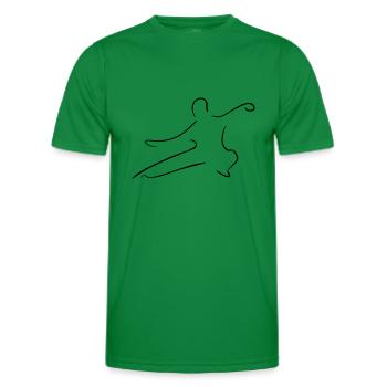Qi Gong Line Art - Minimaliste - T-shirt sport Homme - vert - Devant - AI Model Male 178 dark (178cm)