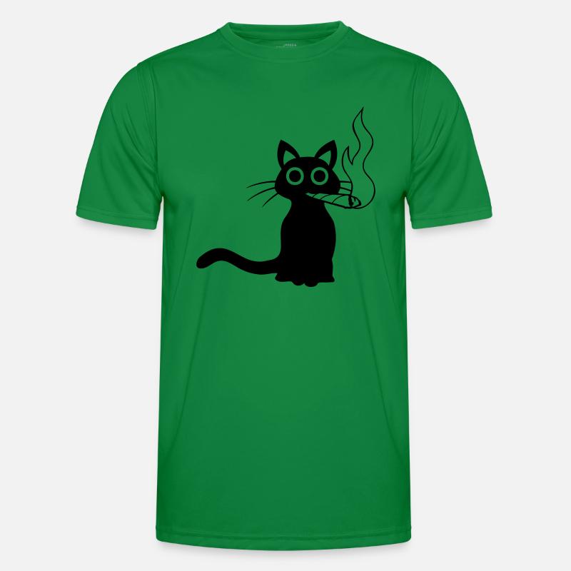 Cat smokes joint Men's Functional T-Shirt