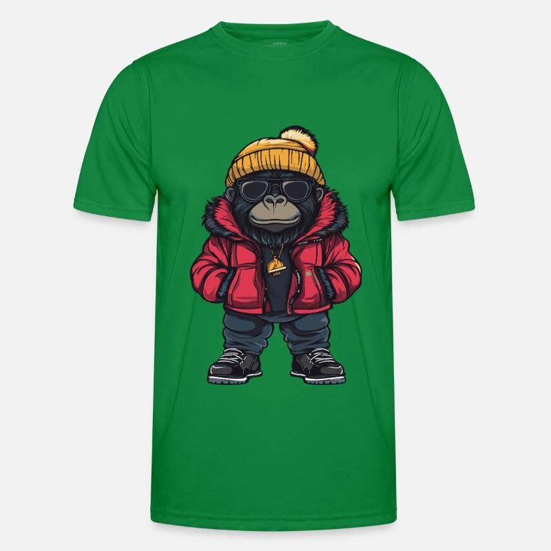 Gorilla Cool Comic - Men's Functional T-Shirt - kelly green