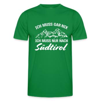 Ich muss nur nach Südtirol Südtiroler/in Berge - Männer Funktions-T-Shirt - Kelly Green - Vorne - AI Model Male 178 dark (178cm)
