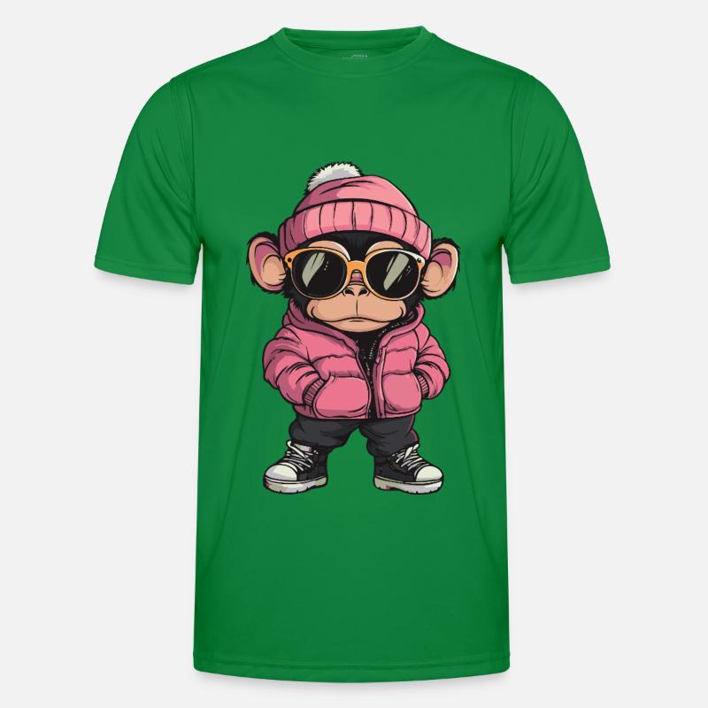 Affe Cool Comic - Männer Funktions-T-Shirt - Kelly Green