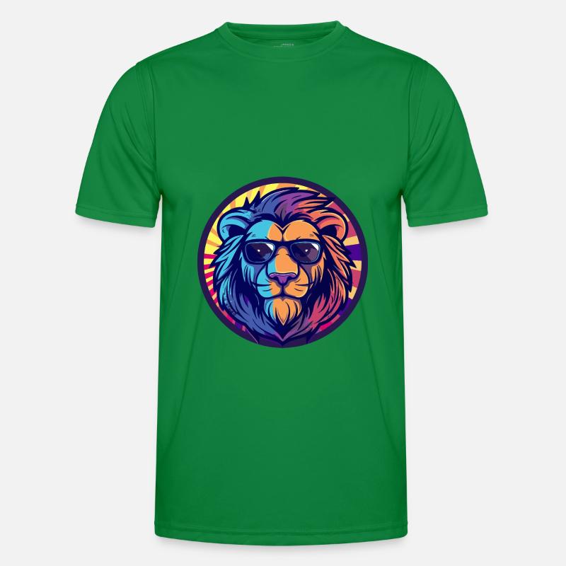 Löwe Comic Cool Sommer - Männer Funktions-T-Shirt - Kelly Green