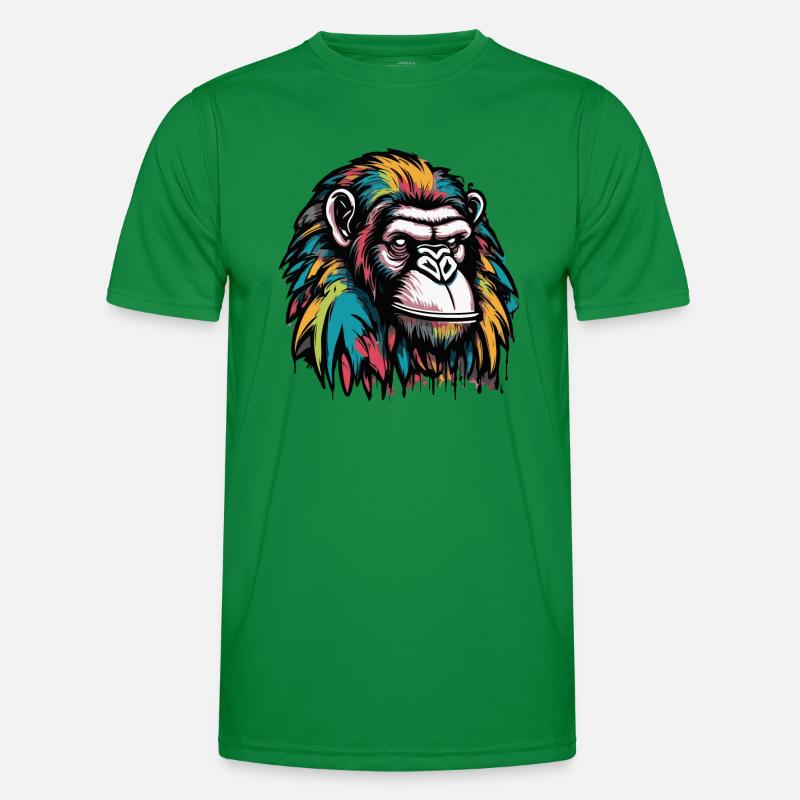 Monkey Head Graffiti - Men's Functional T-Shirt - kelly green