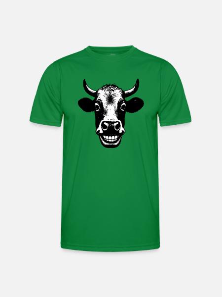 Grinning Cow - Men's Functional T-Shirt - kelly green