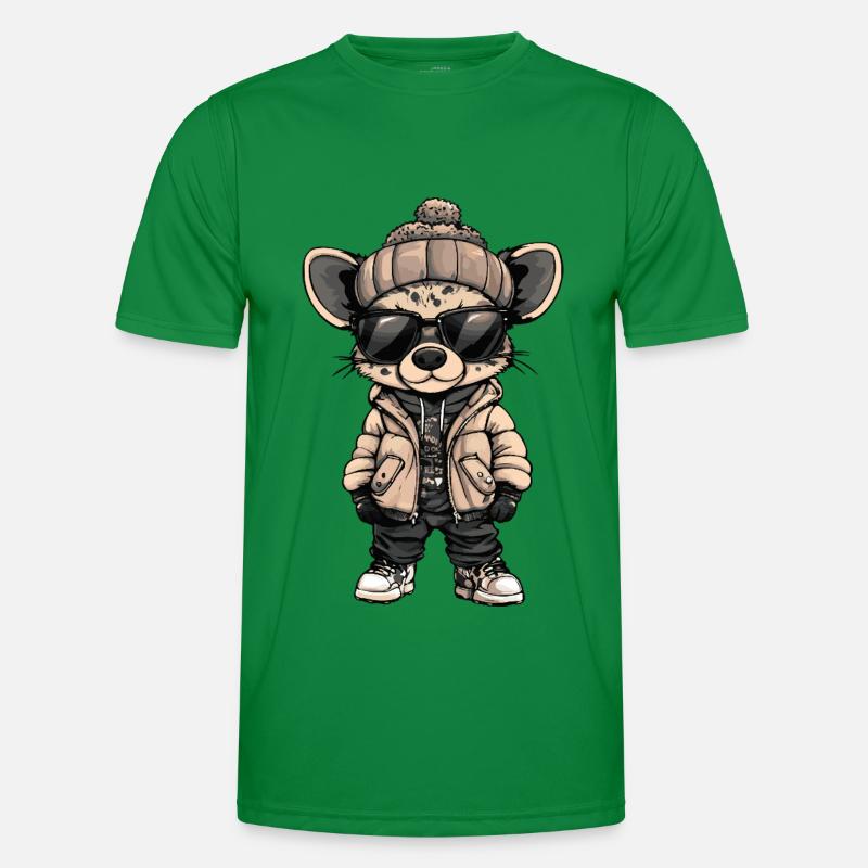 Hyäne Cool Comic - Männer Funktions-T-Shirt - Kelly Green