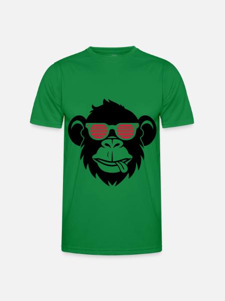 Monkey Head Sunglasses Party - Men's Functional T-Shirt - kelly green