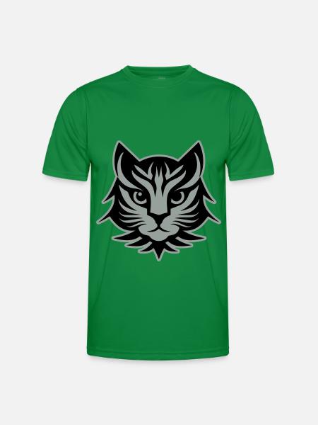 Cat Portrait Head - Men's Functional T-Shirt - kelly green