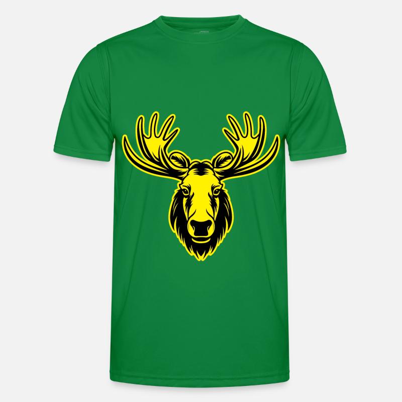 Elch Tier Porträt - Männer Funktions-T-Shirt - Kelly Green