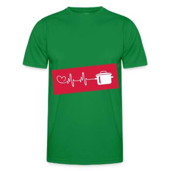 kochtopf Puls Herzschlag - Männer Funktions-T-Shirt - Kelly Green - Vorne - AI Model Male 178 dark (178cm)