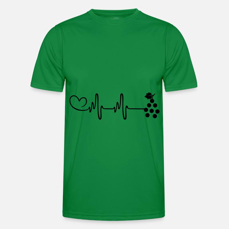 Grapes Pulse Heart - Men's Functional T-Shirt - kelly green
