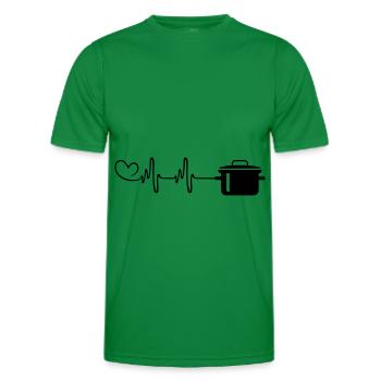 kochtopf Puls Herzschlag - Männer Funktions-T-Shirt - Kelly Green - Vorne - AI Model Male 178 dark (178cm)