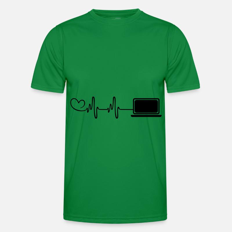 Laptop Herz Puls Pc Programmierer - Männer Funktions-T-Shirt - Kelly Green