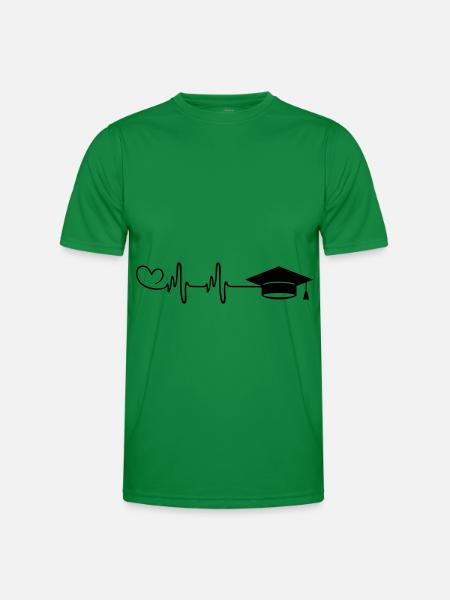 Student Cap Pulse Heart - Men's Functional T-Shirt - kelly green