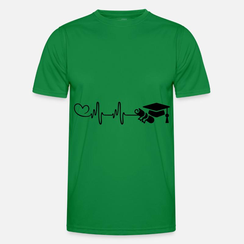 Student Cap Pulse Heart - Men's Functional T-Shirt - kelly green