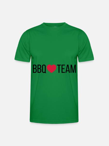 BBQ Grill Team Heart - Men's Functional T-Shirt - kelly green
