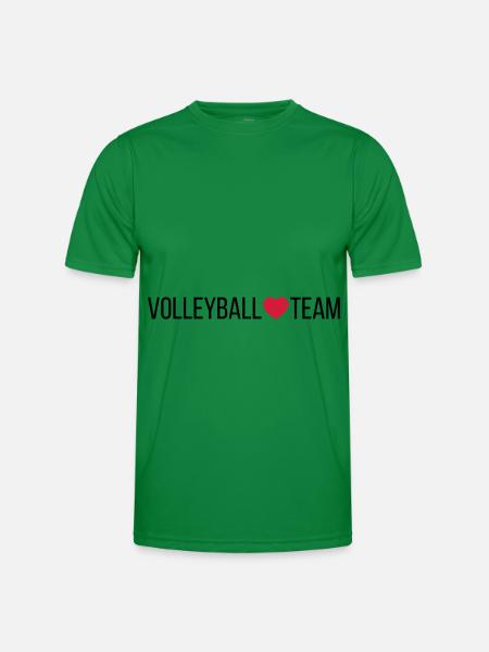 Volleyball Team Herz - Männer Funktions-T-Shirt - Kelly Green