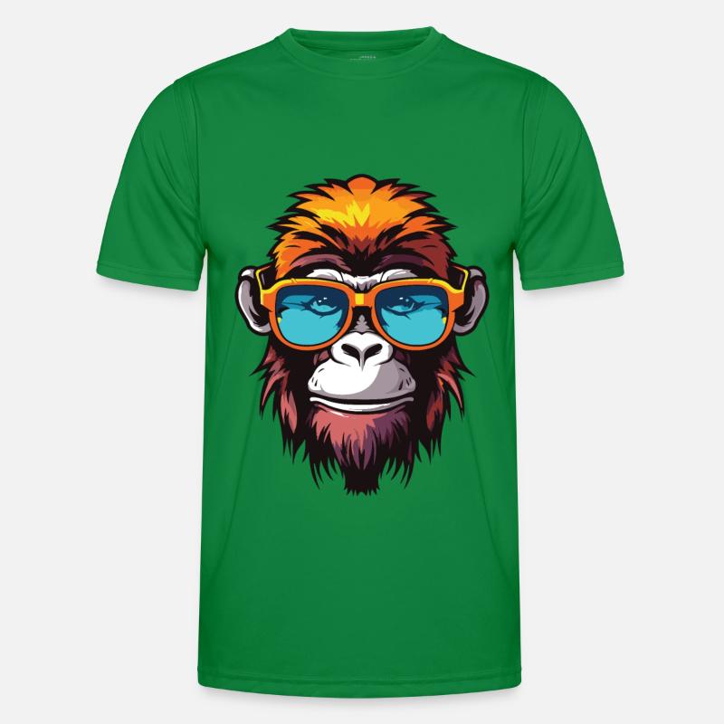 Monkey Hipster Cool Party - Men's Functional T-Shirt - kelly green
