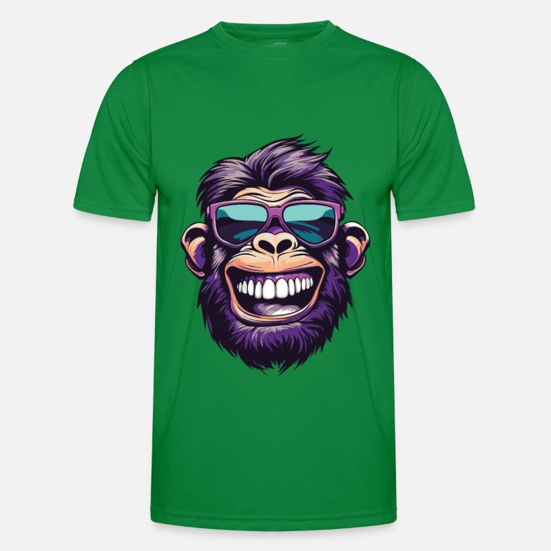 Monkey Head Funny Monkey Party - Men's Functional T-Shirt - kelly green