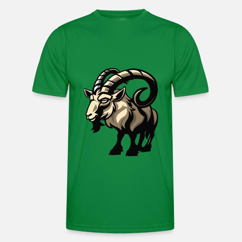 Bergziege Comic Männer Funktions-T-Shirt