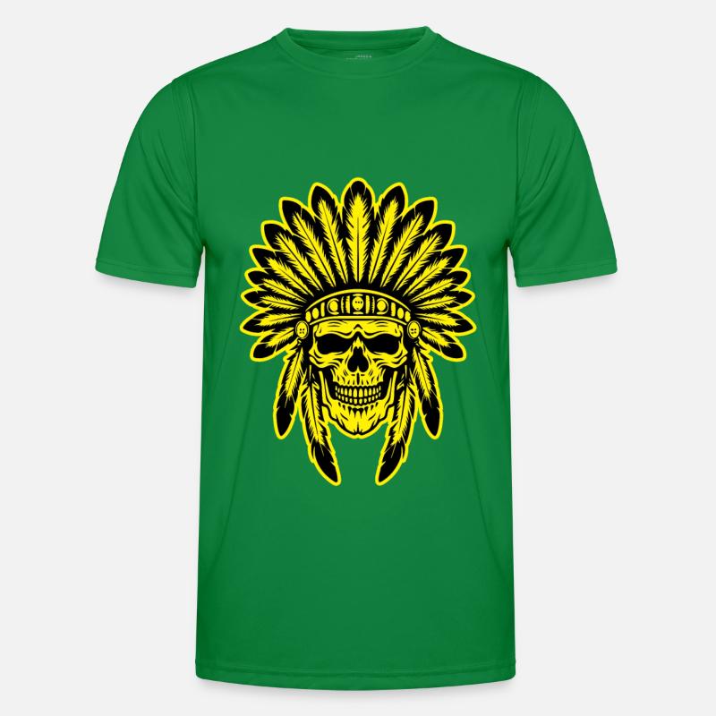 Apache DeadBeast Native American - Men's Functional T-Shirt - kelly green