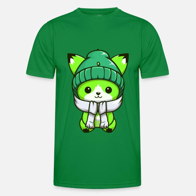 Fox Winter Comic - Men's Functional T-Shirt - kelly green