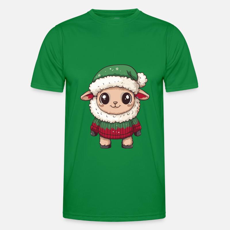 Schaf Weihnachten Comic Männer Funktions-T-Shirt