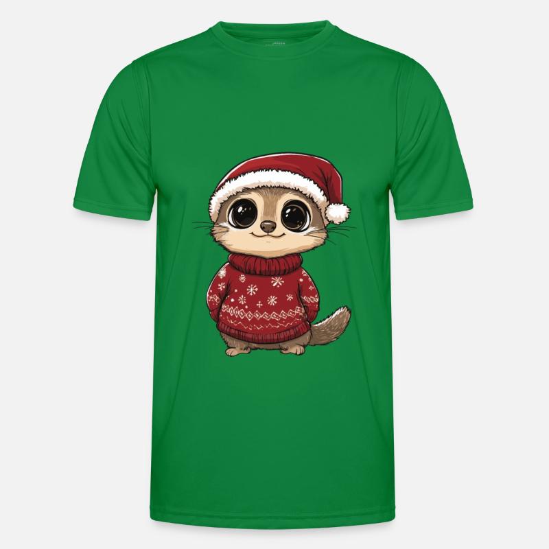Meerkat Christmas Comic - Men's Functional T-Shirt - kelly green