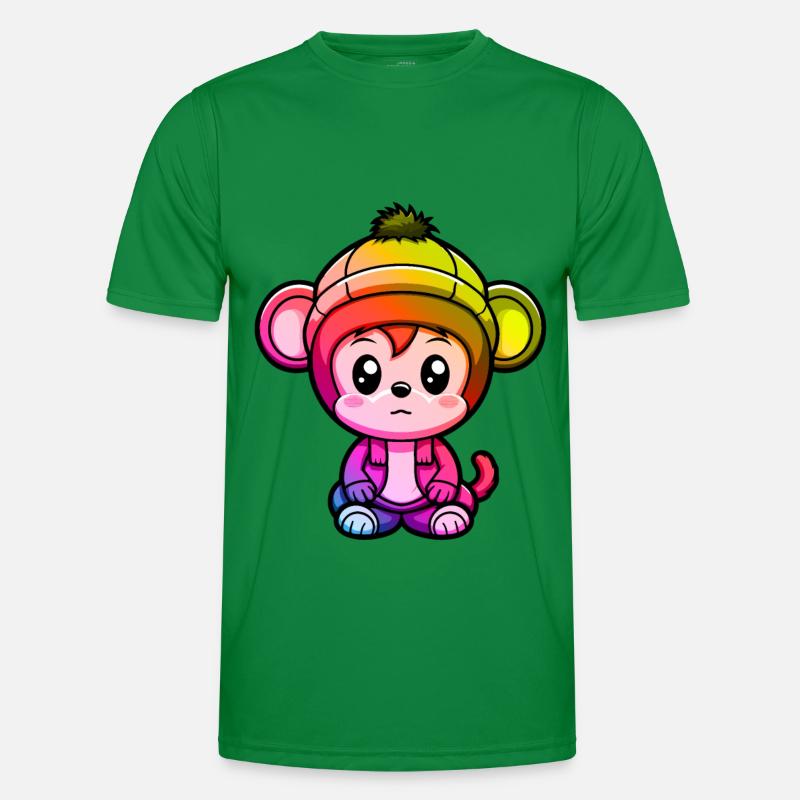 Monkey Winter Animal Colorful Comic Men's Functional T-Shirt