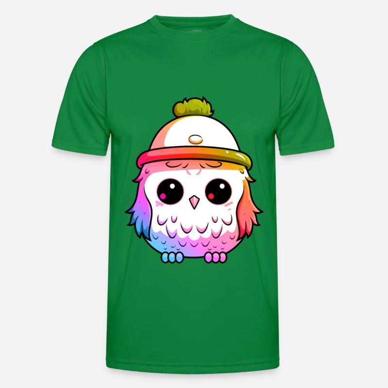 Eule Winter Tier Bunt Comic - Männer Funktions-T-Shirt - Kelly Green